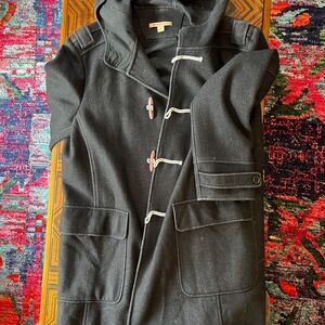 Black Toggle Coat with Hood